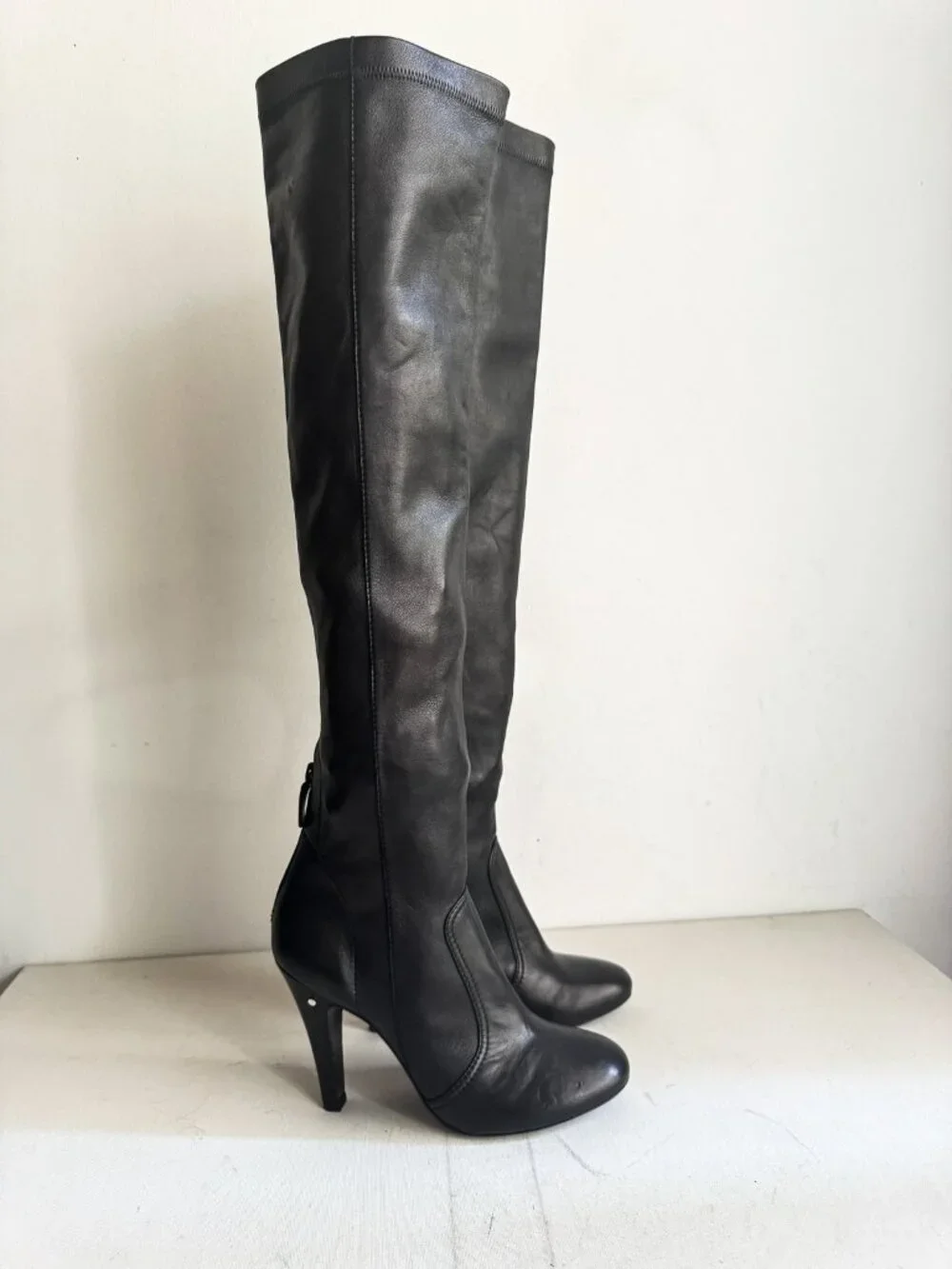 Laurence Dacade Paris Black leather Over the knee Boots 39.5